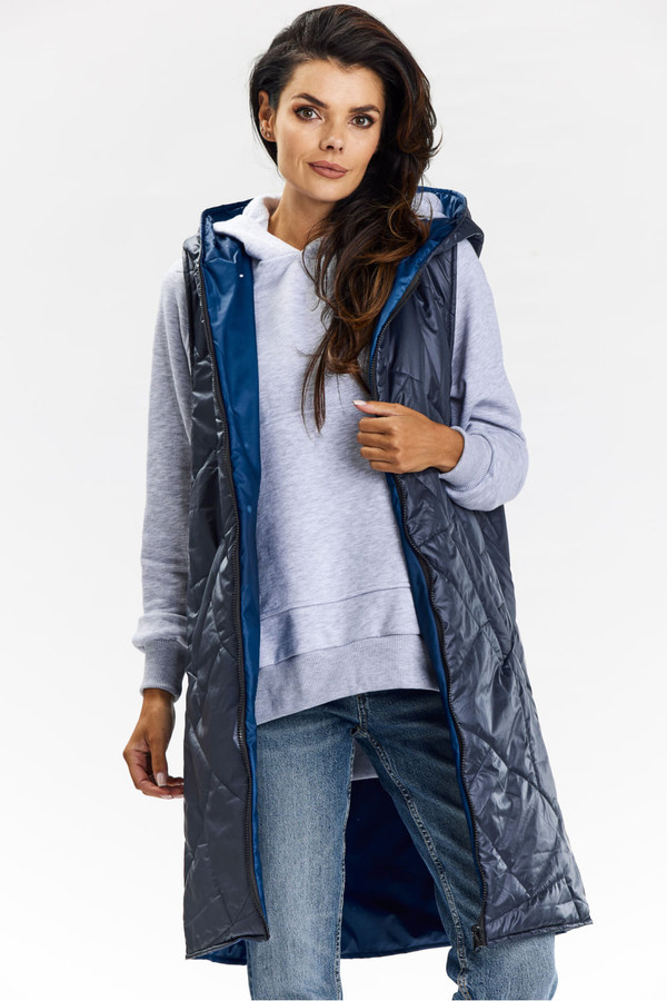 navy blue - Gilet model 200552 awama U704-200552