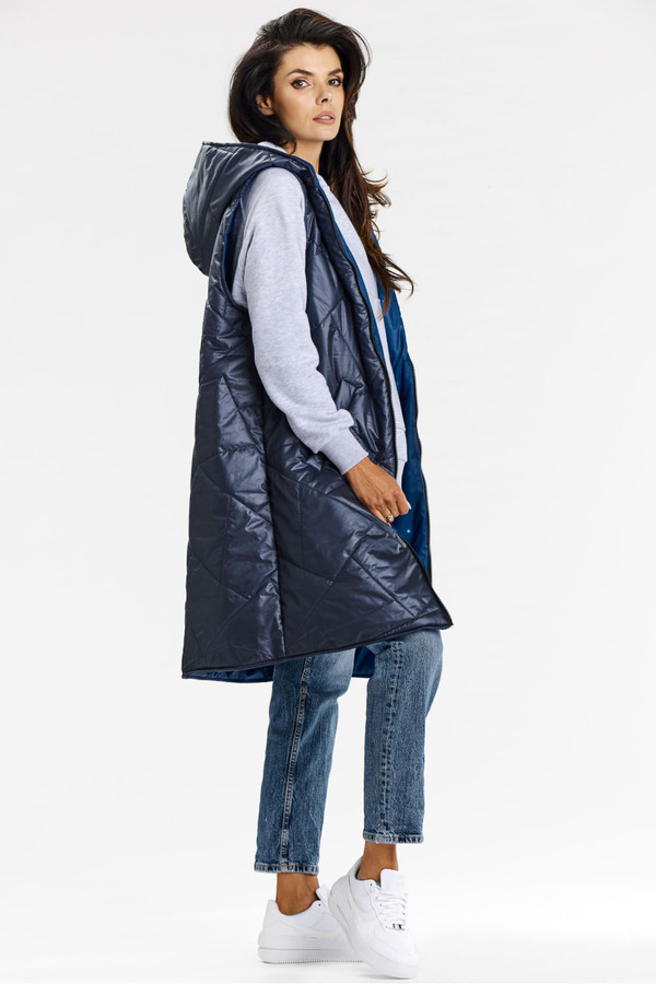 navy blue - Gilet model 200552 awama U704-200552