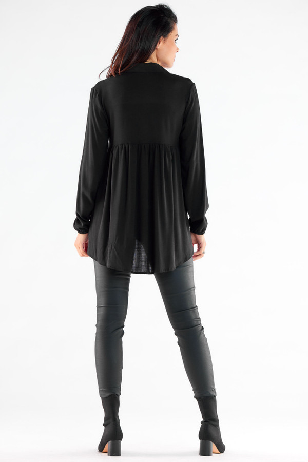 black - Long sleeve shirt model 173915 awama U704-173915
