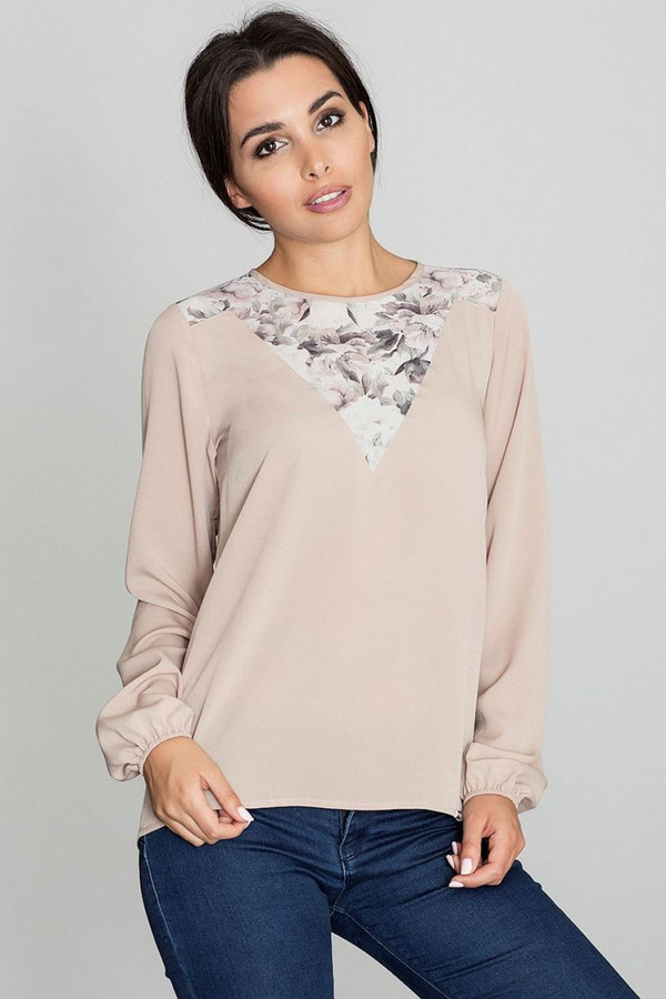 beige - Blouse model 111132 Figl U704-111132