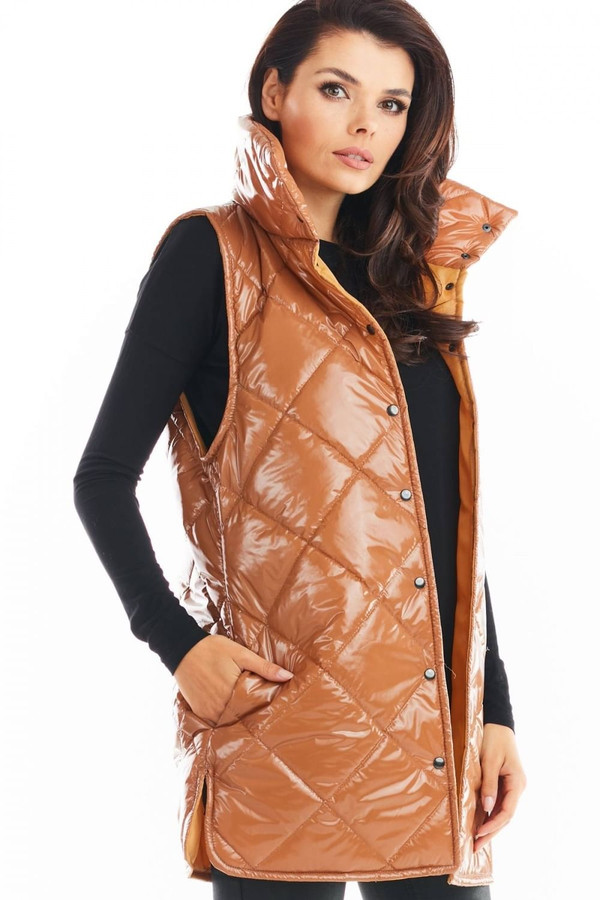 beige - Gilet model 149798 awama U704-149798