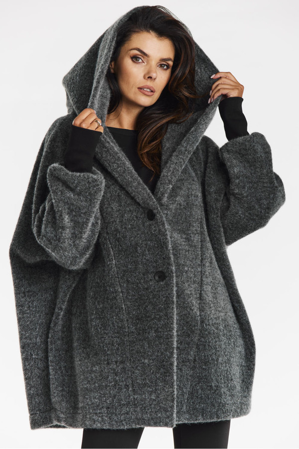 grey - Coat model 200556 awama U704-200556