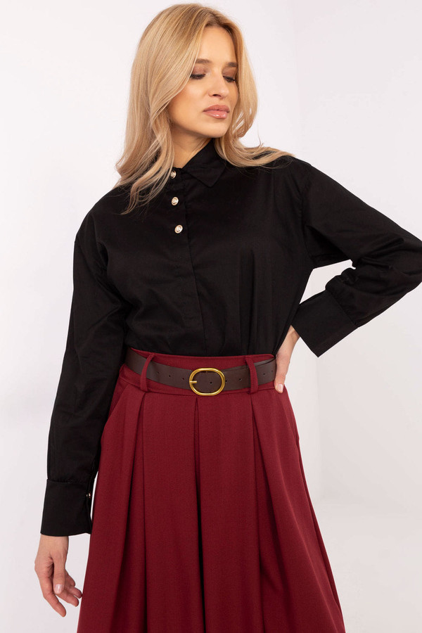 black - Long sleeve shirt model 204367 Italy Moda U704-204367