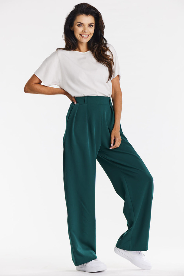 green - Women trousers model 200572 awama U704-200572