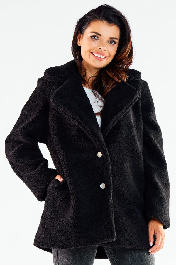 black - Coat model 173896 awama U704-173896