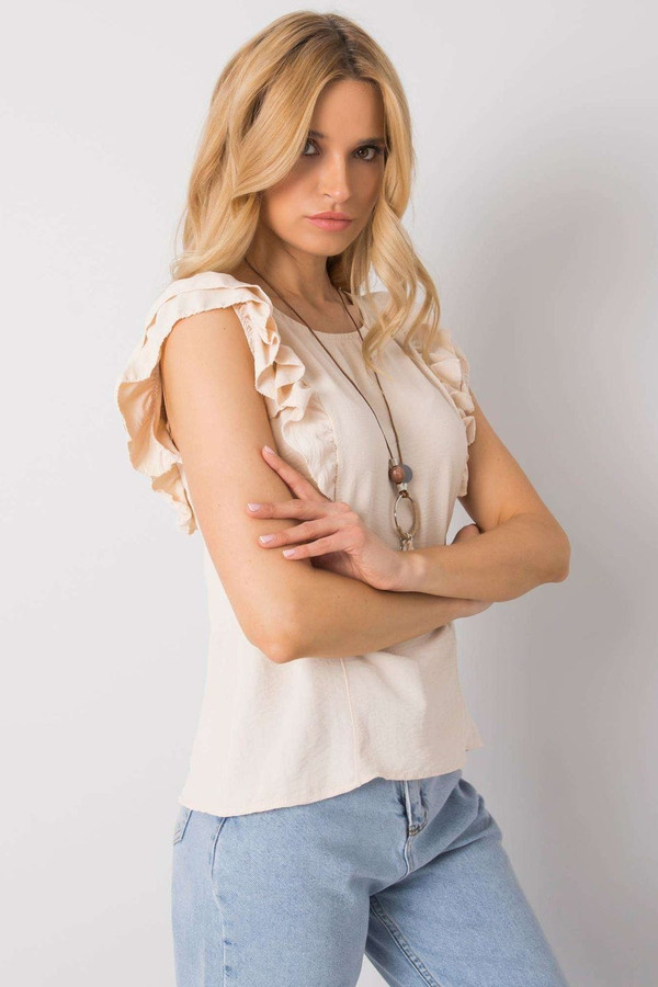 beige - Blouse model 167257 Och Bella U704-167257