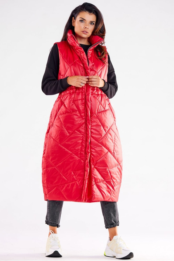 red - Gilet model 173868 awama U704-173868