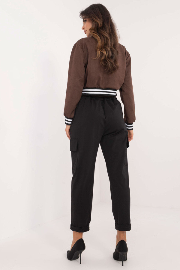 black - Women trousers model 202305 Och Bella U704-202305
