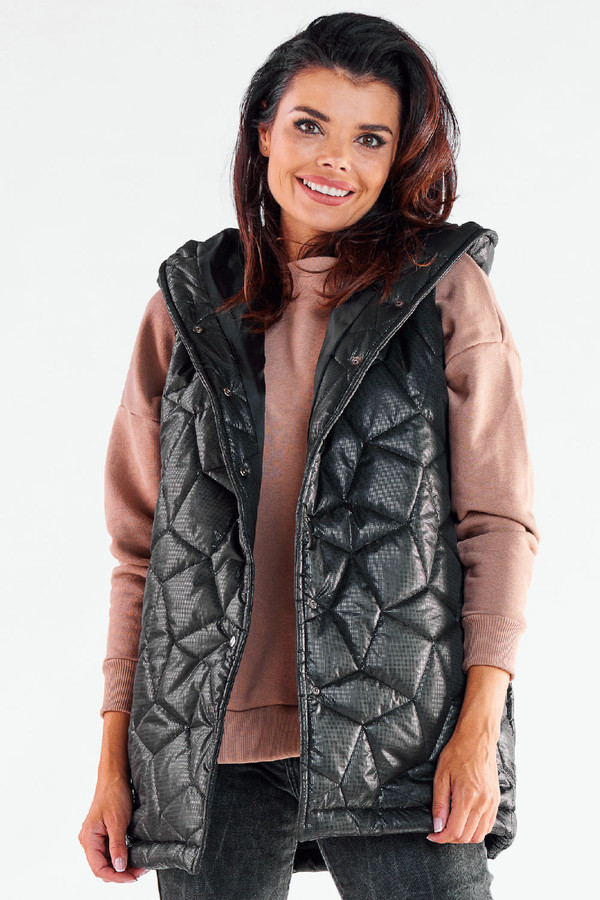 black - Gilet model 173885 awama U704-173885