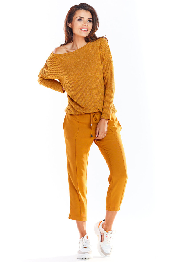 brown - Jumper model 139552 awama U704-139552