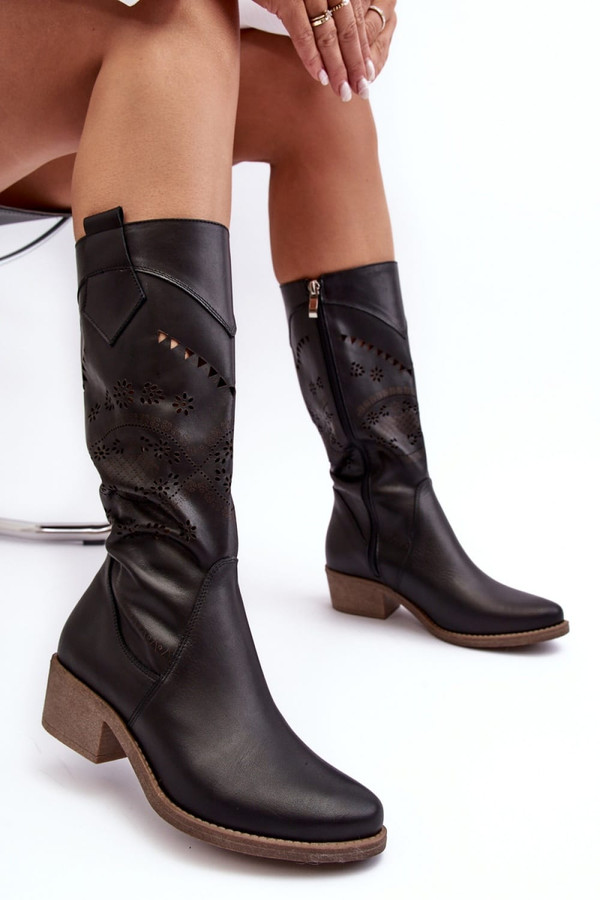 black - Open-work Boots model 192114 Step in style U704-192114