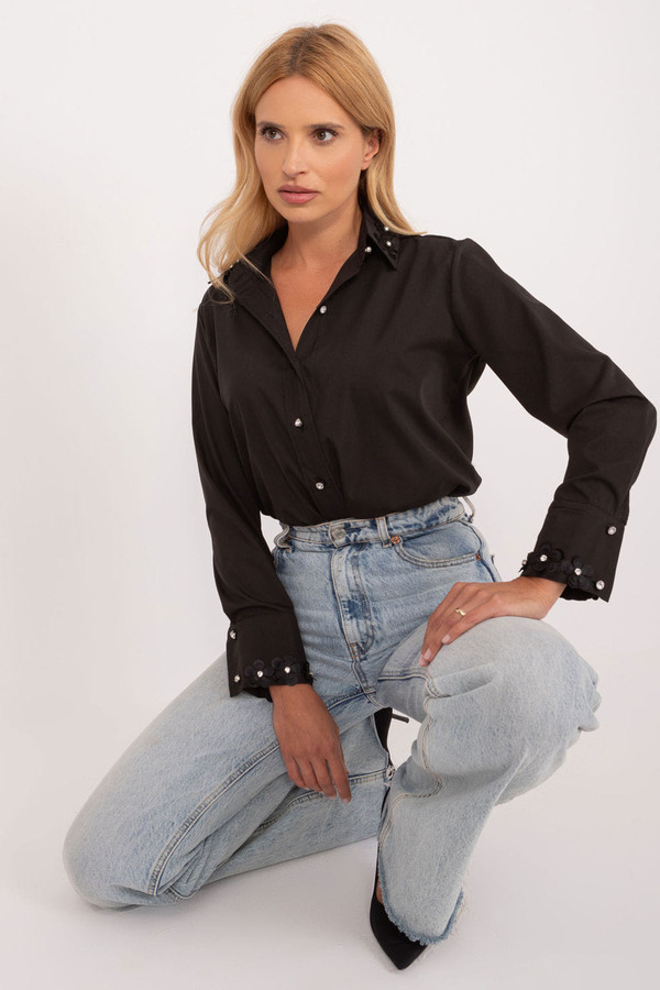 black - Long sleeve shirt model 193044 Lakerta U704-193044