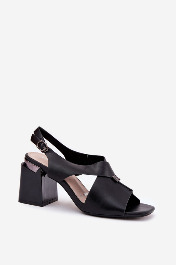 black - Heel sandals model 212828 Step in style U704-212828