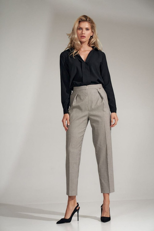 grey - Women trousers model 150793 Figl U704-150793