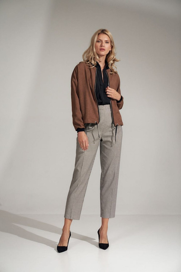 grey - Women trousers model 150793 Figl U704-150793