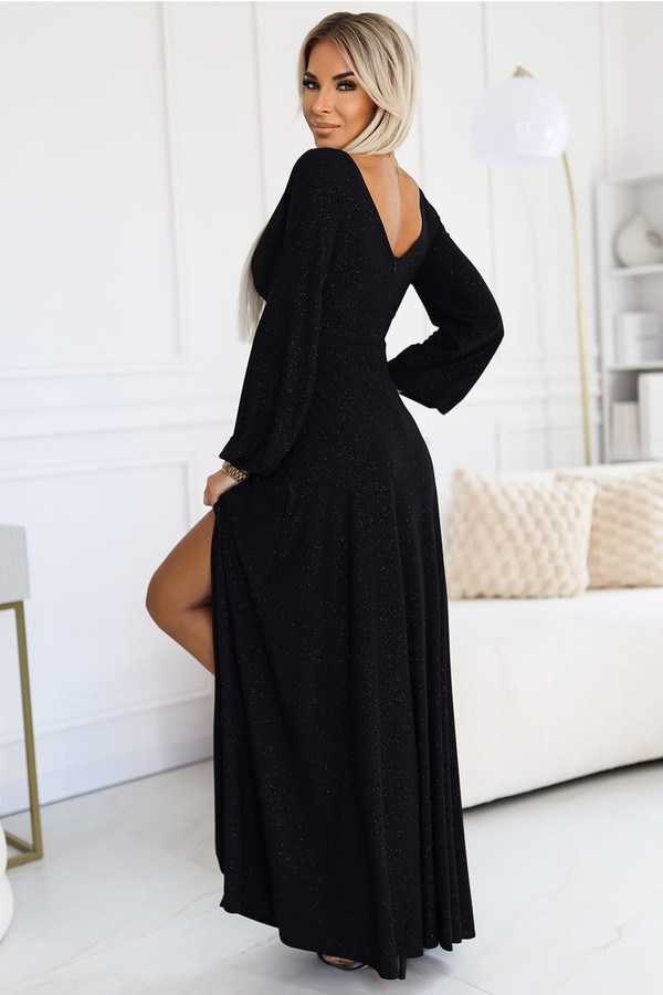 black - Long dress model 203067 Numoco U704-203067
