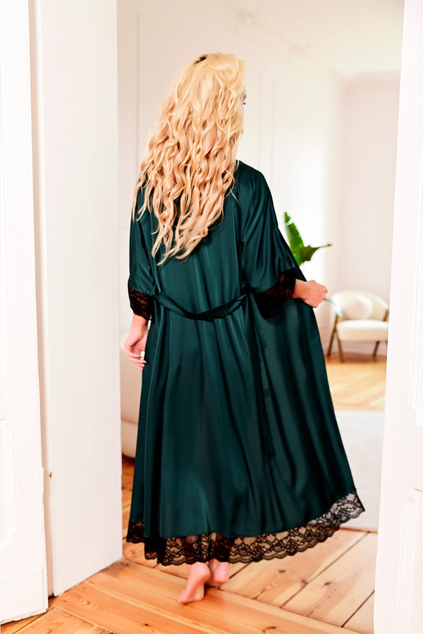 green - Long bathrobe model 187011 Kalimo U704-187011