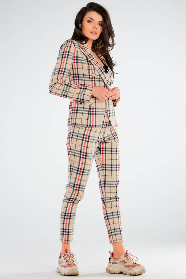 beige - Women trousers model 166817 awama U704-166817