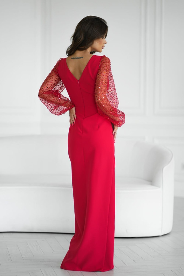 red - Long dress model 199008 Bicotone U704-199008
