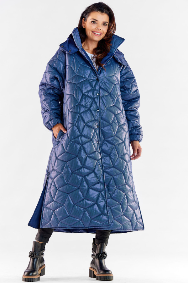 navy blue - Coat model 173888 awama U704-173888