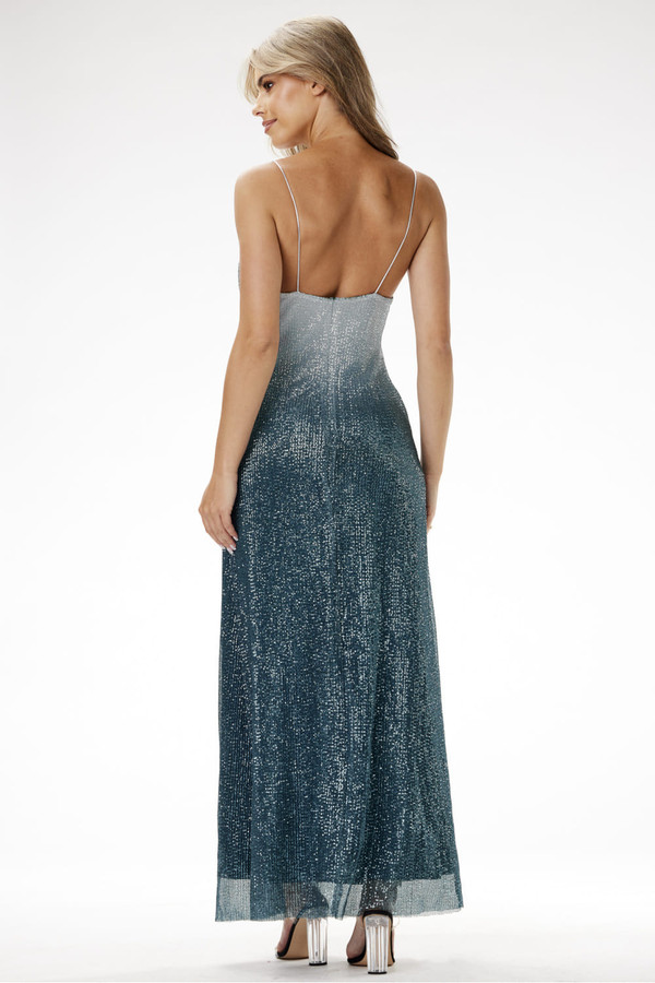 green - Long dress model 204247 awama U704-204247