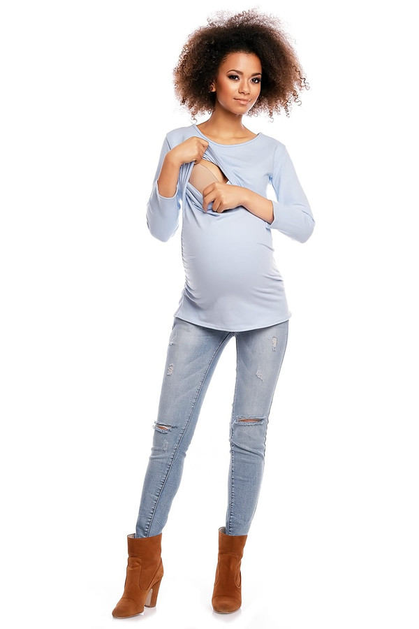 blue - Maternity tunic model 84450 PeeKaBoo U704-84450