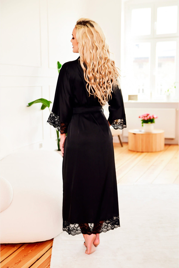 black - Long bathrobe model 187013 Kalimo U704-187013