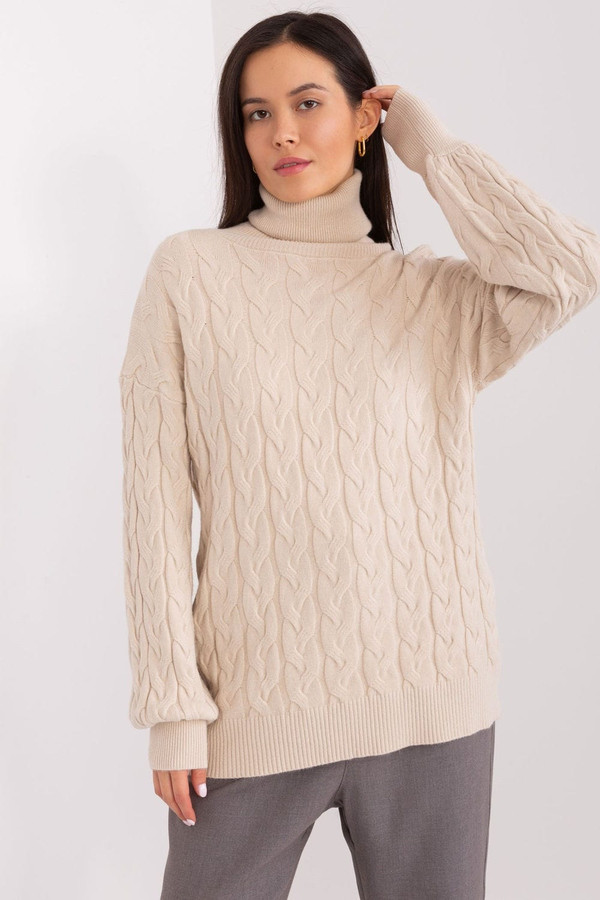 beige - Turtleneck model 188302 AT U704-188302