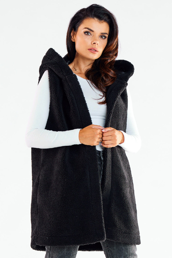 black - Gilet model 173893 awama U704-173893