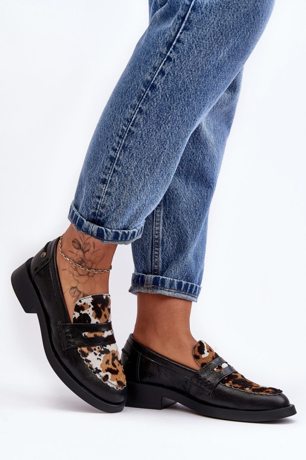 black - Heeled low shoes model 188502 Step in style U704-188502