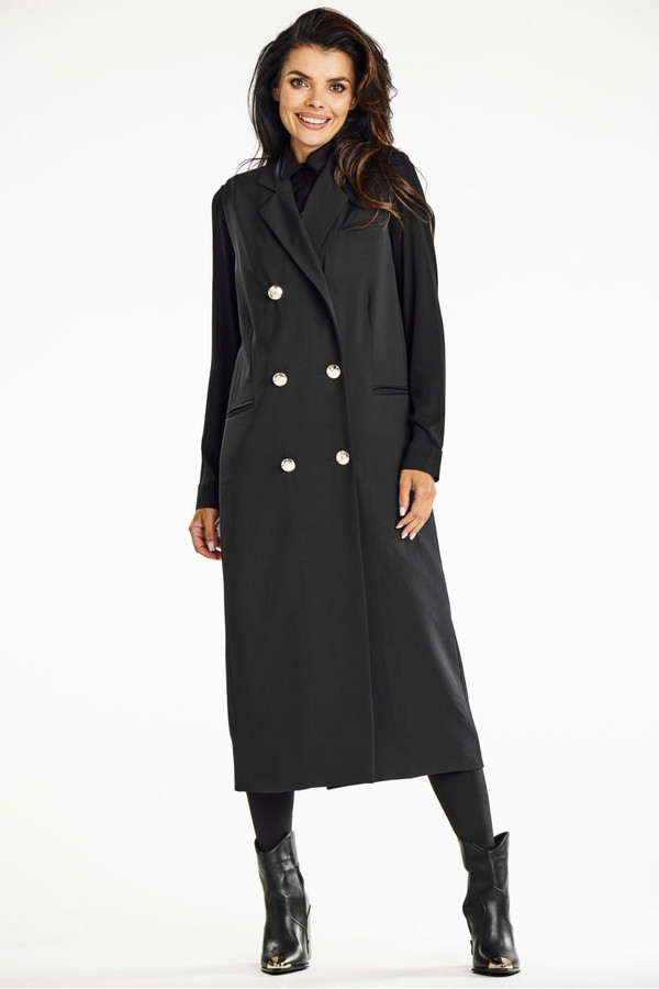 black - Gilet model 200609 awama U704-200609