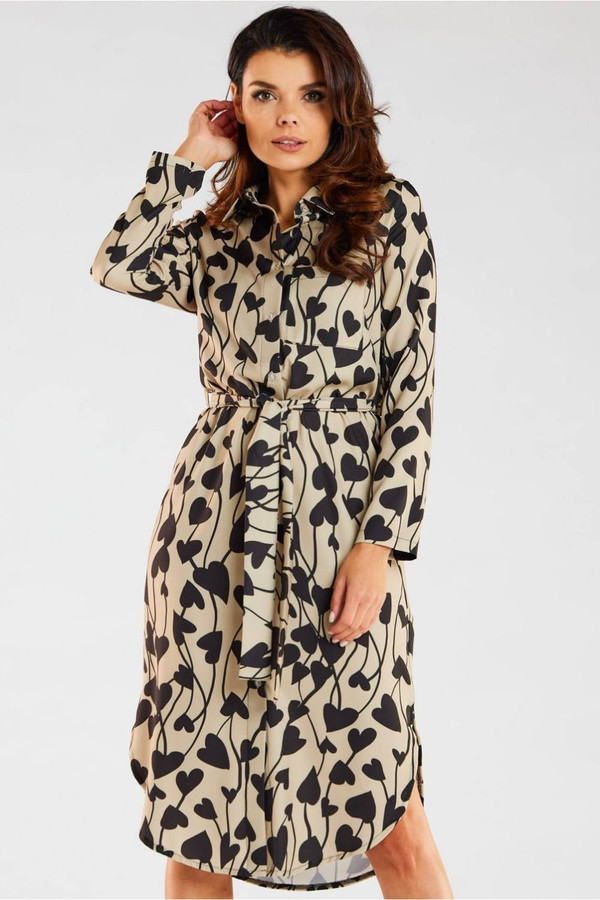 beige - Daydress model 176865 awama U704-176865