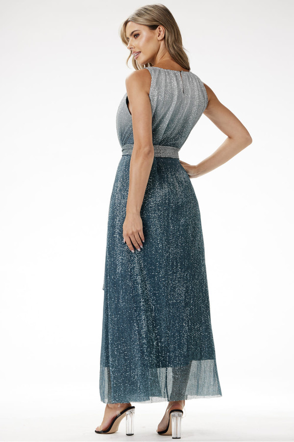 green - Long dress model 204241 awama U704-204241