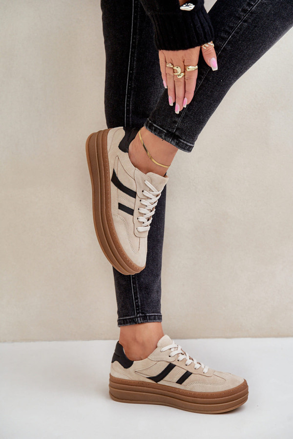 beige - Sport Shoes model 203629 Step in style U704-203629