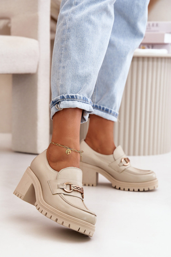 beige - Heeled low shoes model 199811 Step in style U704-199811