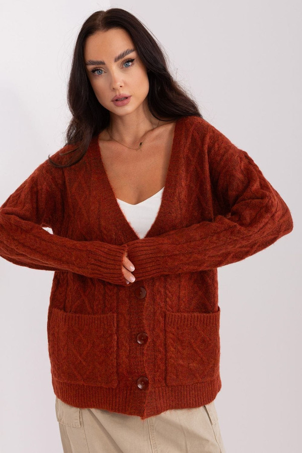 orange - Cardigan model 186750 AT U704-186750