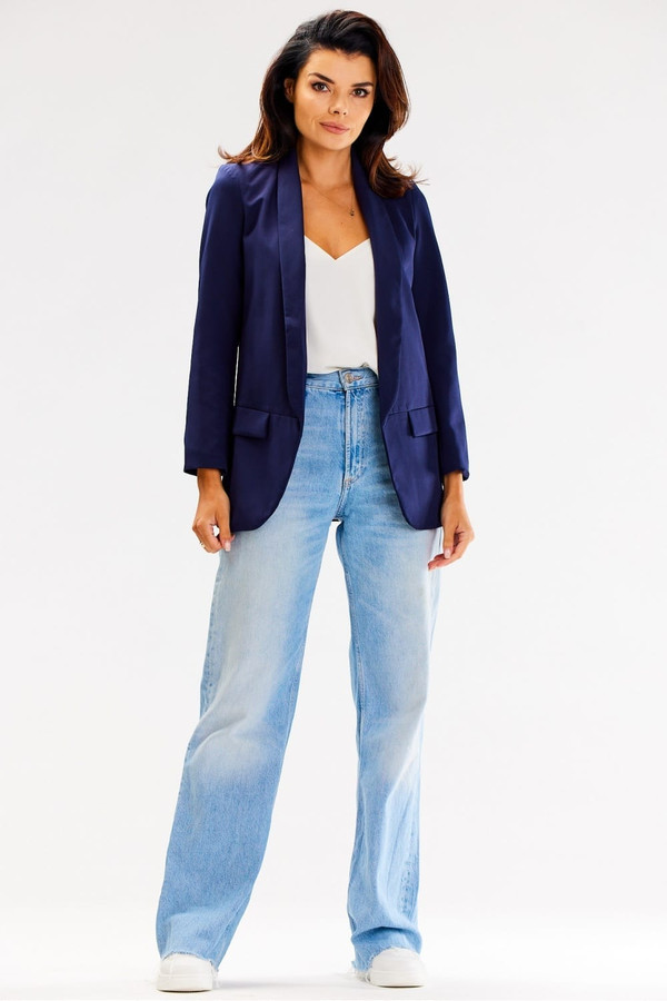 navy blue - Jacket model 187115 awama U704-187115