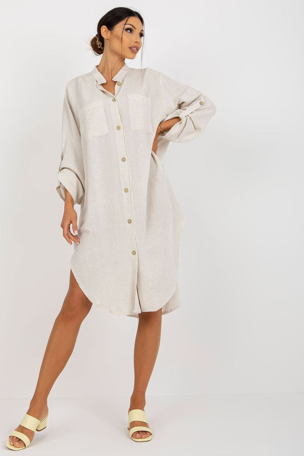 beige - Daydress model 179974 Och Bella U704-179974