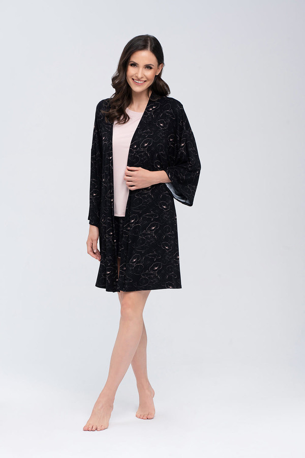 black - Bathrobe model 170096 Babella U704-170096