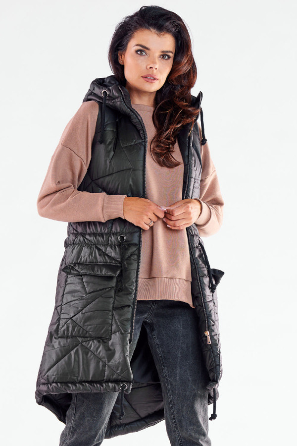 black - Gilet model 173875 awama U704-173875