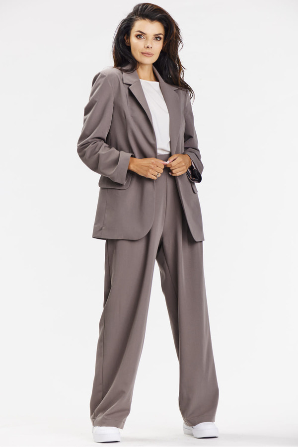 brown - Women trousers model 201252 awama U704-201252