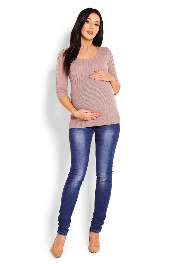 beige - Pregnancy sweater model 123423 PeeKaBoo U704-123423