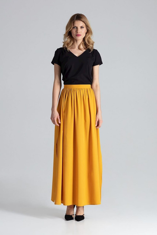 yellow - Long skirt model 132473 Figl U704-132473