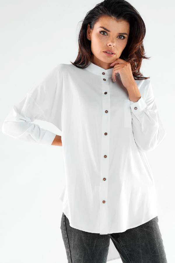 white - Long sleeve shirt model 173921 awama U704-173921