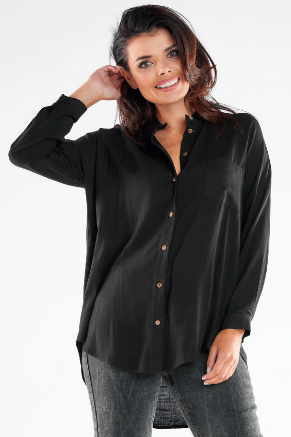 black - Long sleeve shirt model 173923 awama U704-173923