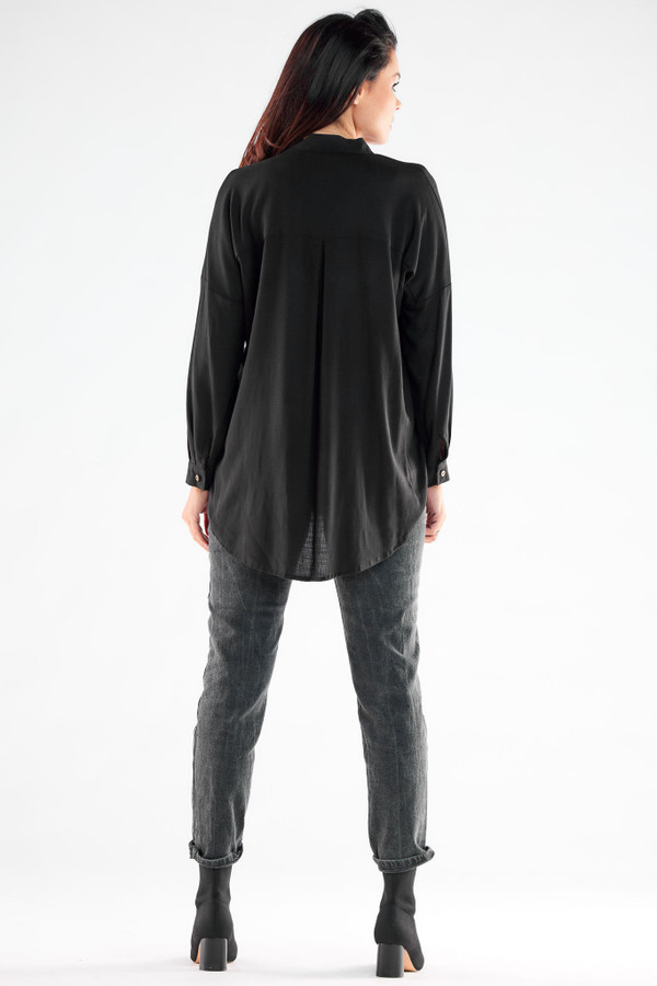 black - Long sleeve shirt model 173923 awama U704-173923