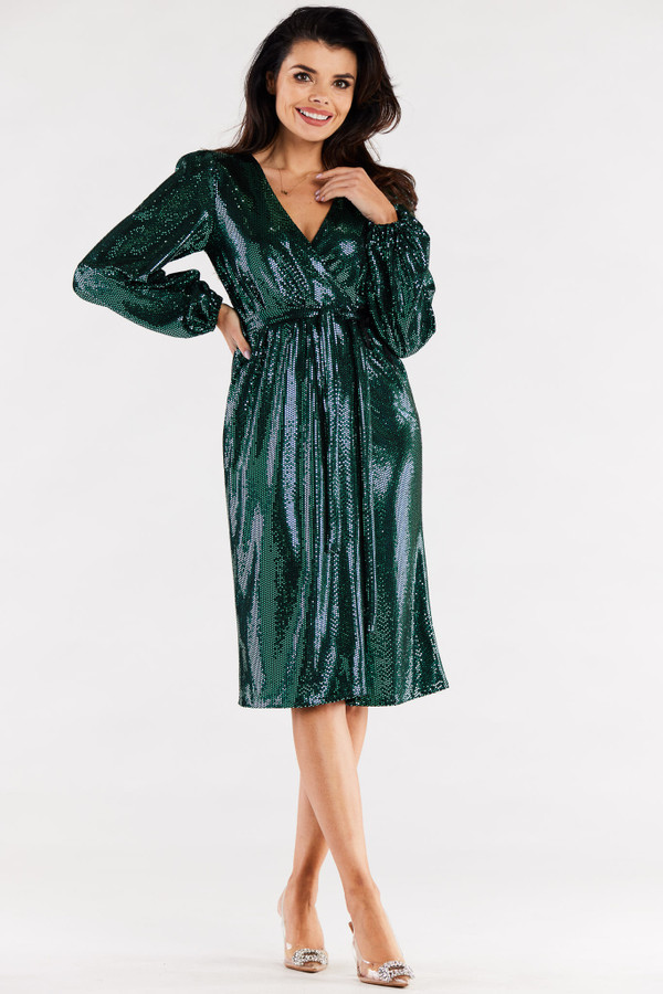 green - Evening dress model 174357 awama U704-174357