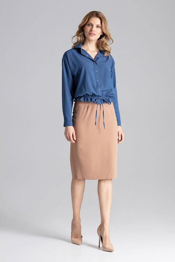 navy blue - Long sleeve shirt model 130146 Figl U704-130146