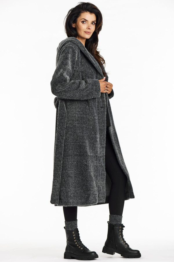 grey - Coat model 200554 awama U704-200554