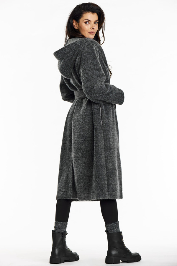 grey - Coat model 200554 awama U704-200554